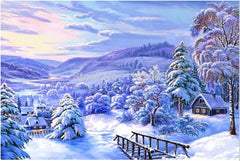 Snowy Landscape Diamond Painting for Home Decoration