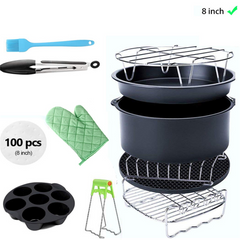 8-Inch Air Fryer Accessory Set with 12 Pieces