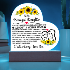 To My Daughter Proud – Acrylic Heart Plaque