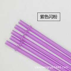 Colorful PP Plastic Glitter Straws with Buckle (Reusable)