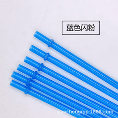 Colorful PP Plastic Glitter Straws with Buckle (Reusable)